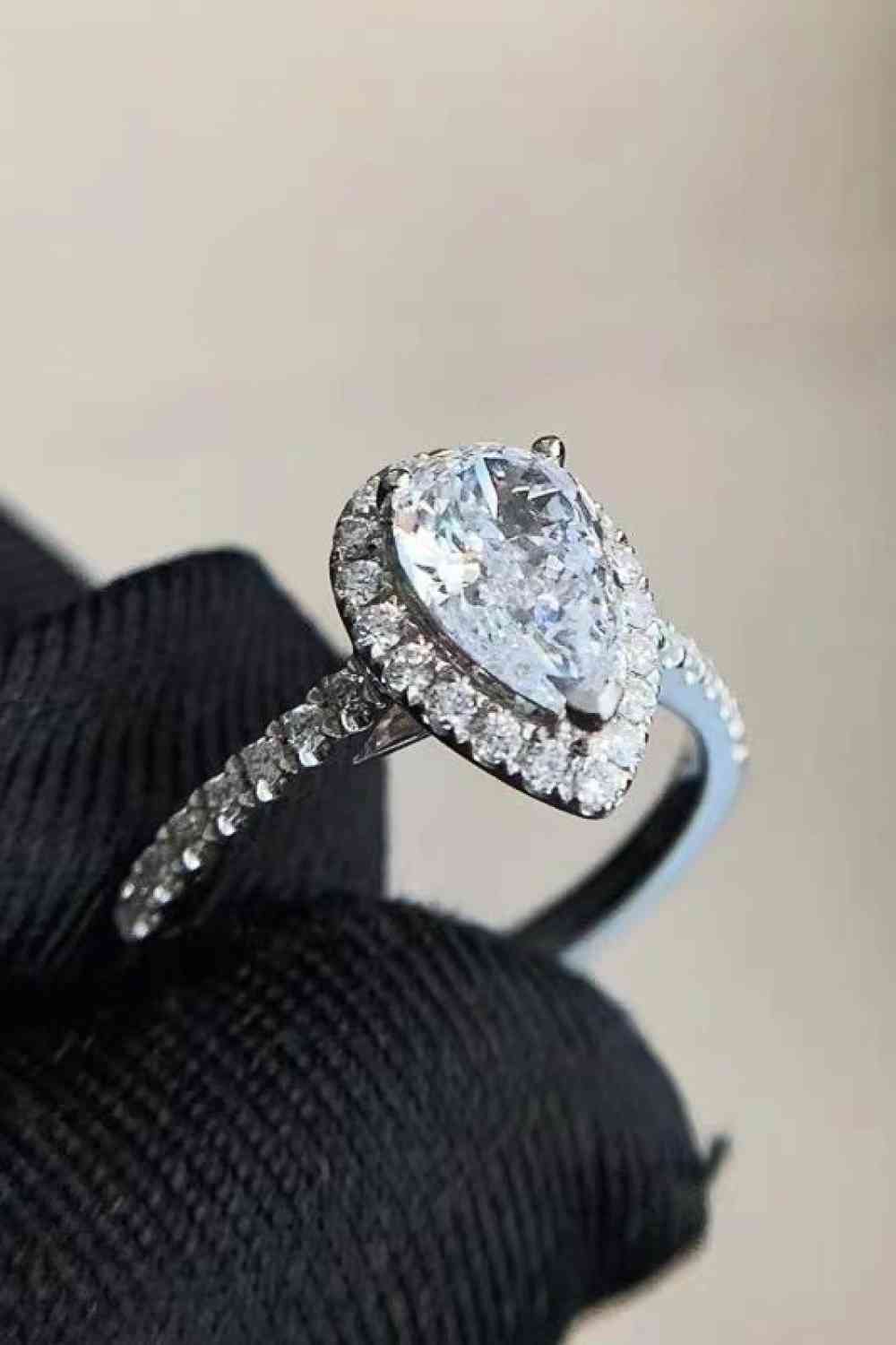 Teardrop Cluster 2 Carat Moissanite Ring