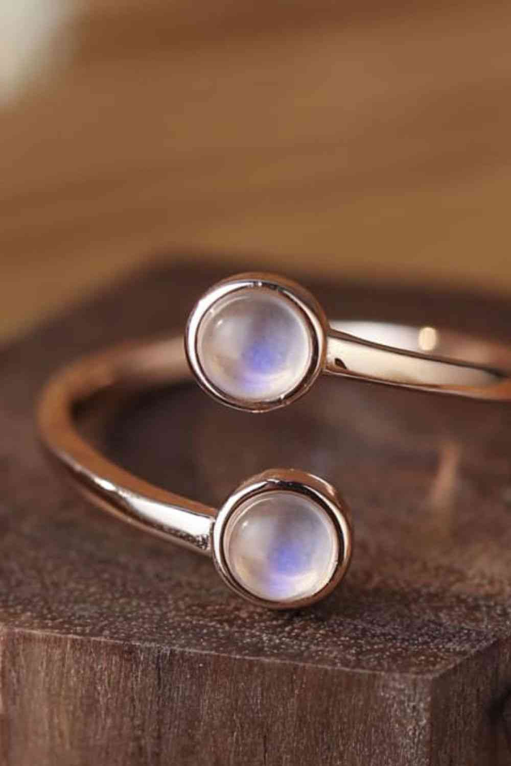 Simple Toi Et Moi Moonstone Ring