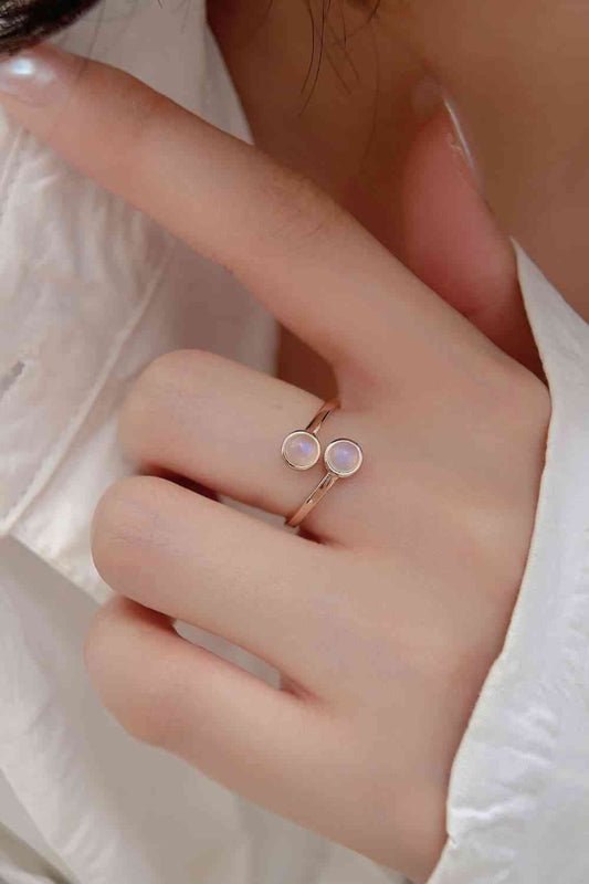 Simple Toi Et Moi Moonstone Ring