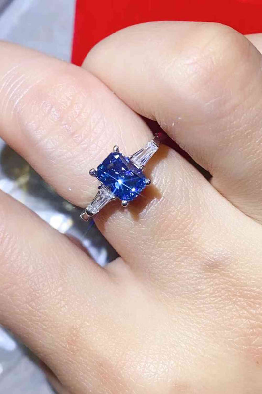 Mystic Melody 1 Carat Blue Moissanite Ring