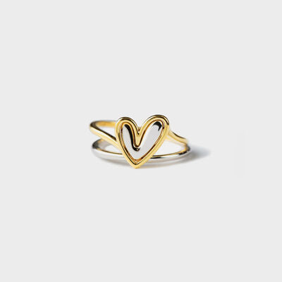 Heart Shape 2-in-1 Connected Ring