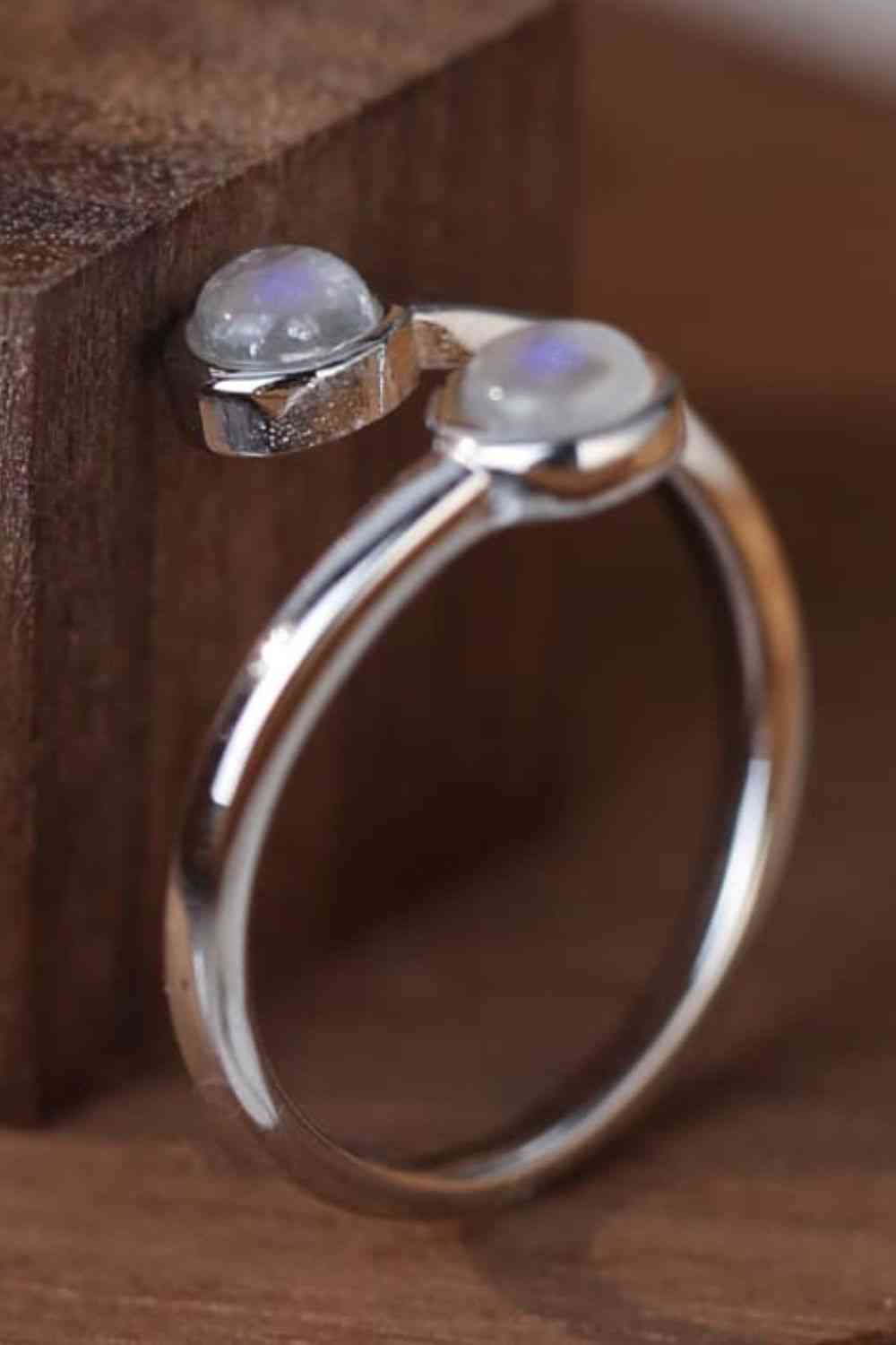 Simple Toi Et Moi Moonstone Ring