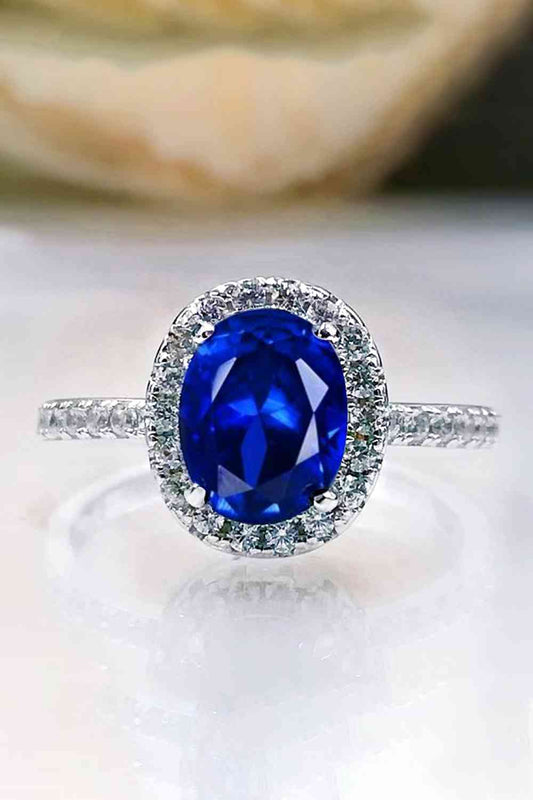 Gossamer Glow 2 Carat Blue Moissanite Ring