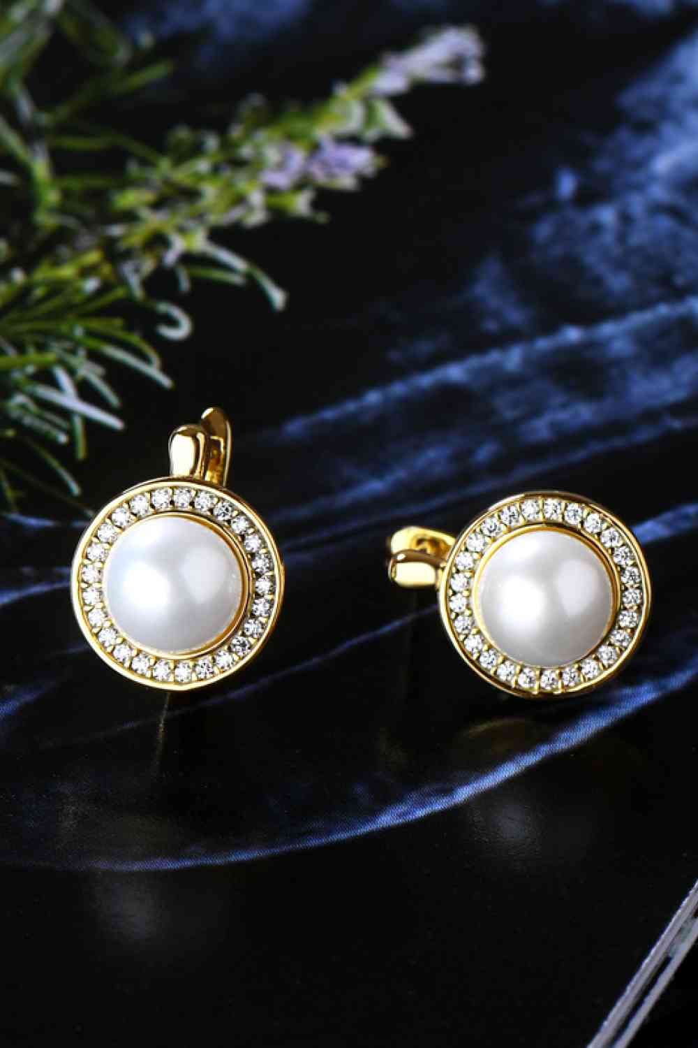 Radiant Moissanite and Pearl Earrings