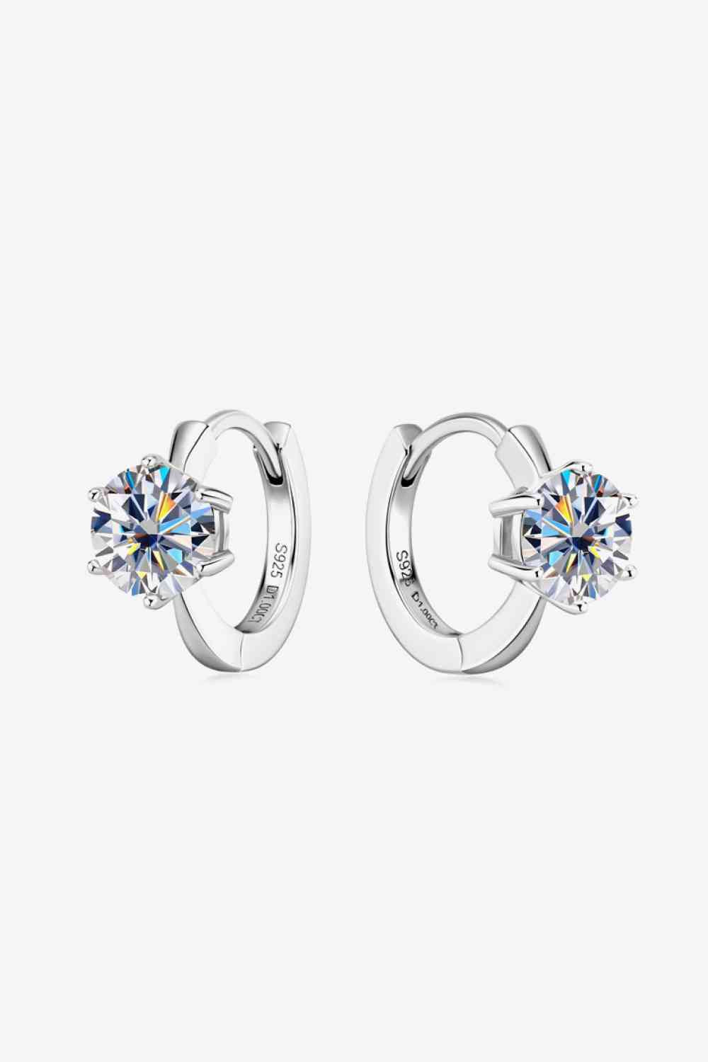 Aurora 1 Carat Moissanite Huggie Earrings