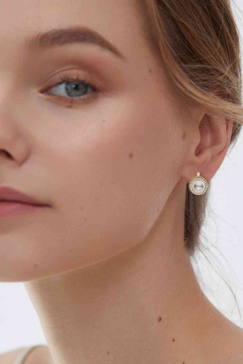 Radiant Moissanite and Pearl Earrings