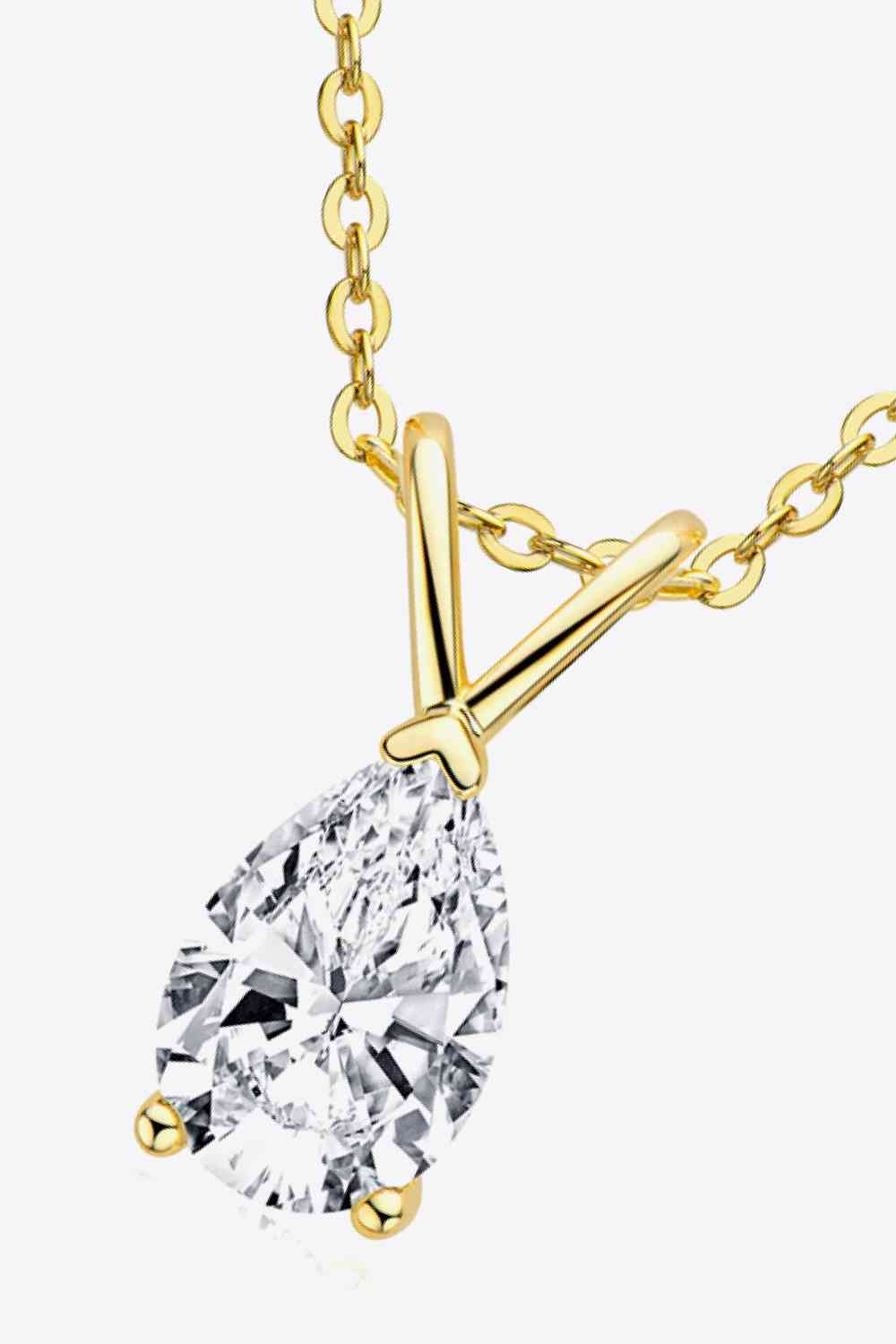 Lovely Teardrop 1.5 Carat Moissanite Necklace