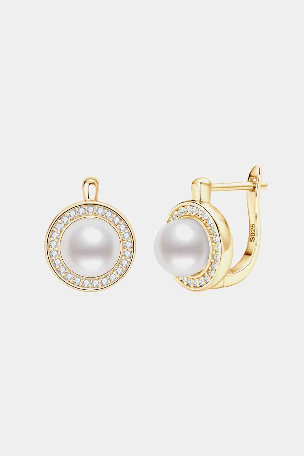 Radiant Moissanite and Pearl Earrings