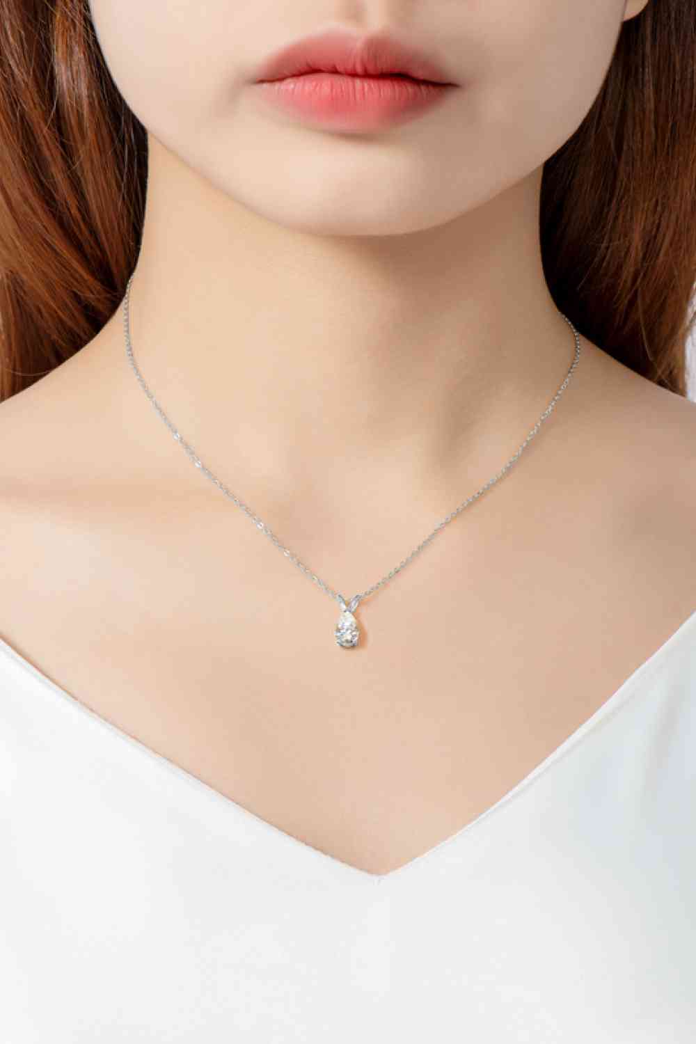 Lovely Teardrop 1.5 Carat Moissanite Necklace