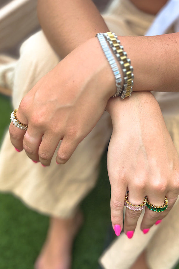 Silver Pave Chain Bracelet